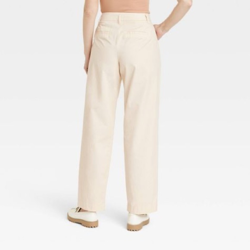 Women's High-Rise Pleat Front Straight Chino Pants - A New Day. Size 6. NWOT. - Picture 2 of 7